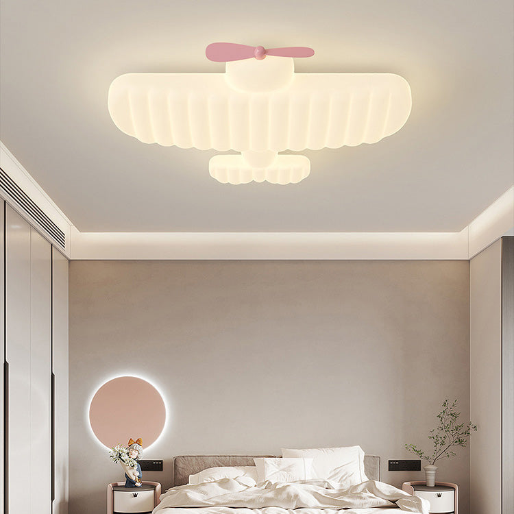 Lumendat Contemporary Creative Kids Airplane Iron PE LED Flush Mount Ceiling Light For Bedroom Lumendat
