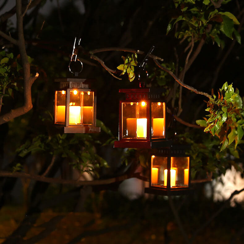 Solar Retro Candle Lantern LED Outdoor Hanging Light Lumendat