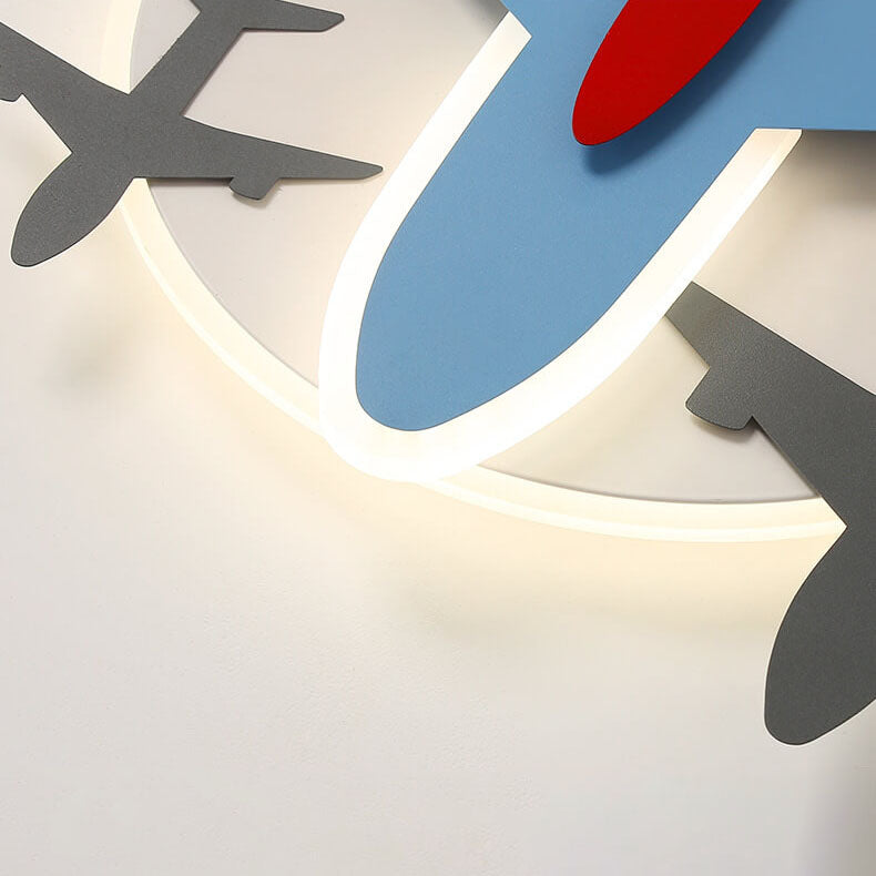 Lumendat Contemporary Creative Aircraft Shape Iron Acrylic Aluminum LED Cartoon Kids Flush Mount Ceiling Light Lumendat