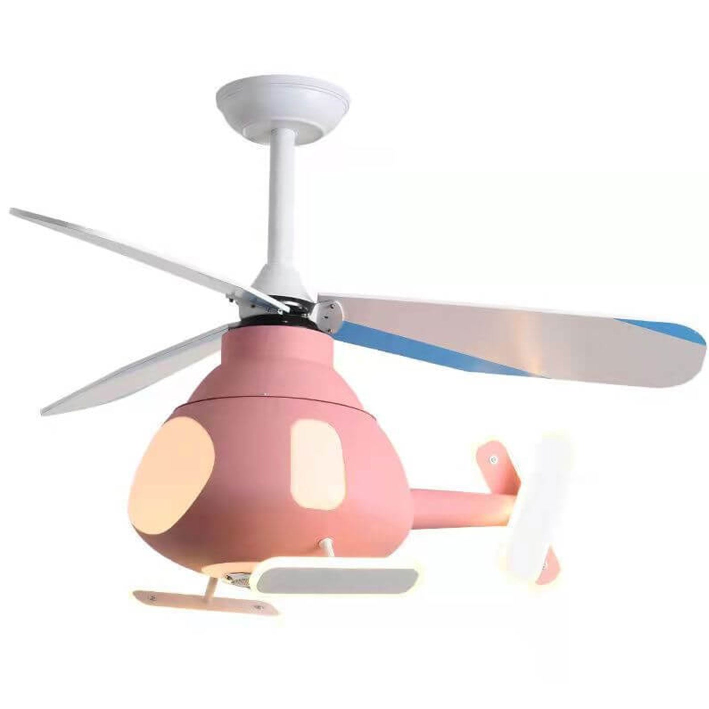 Lumendat Cartoon Creative Aircraft Design LED Downrods Ceiling Fan Light Lumendat