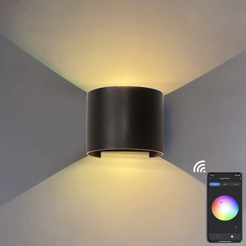 Simple Intelligent Cylindrical APP Dimming Waterproof LED Wall Sconce Lamp Lumendat