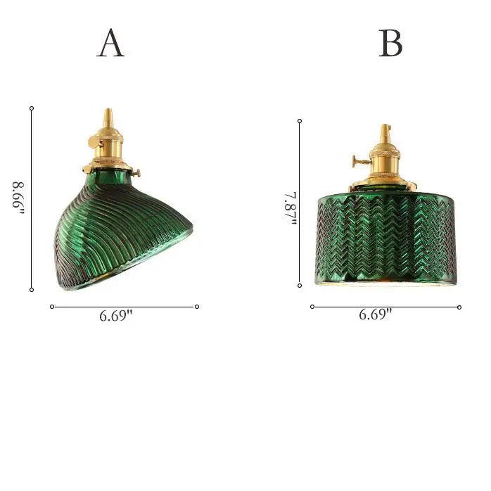 Nordic Vintage Tiffany Green Glass Island Chandelier – 1/2/3 Light, Brass Lumendat