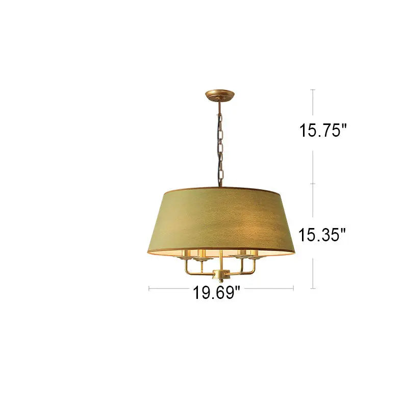 European Vintage Classic Iron Cloth 4-light Pendant Light Lumendat
