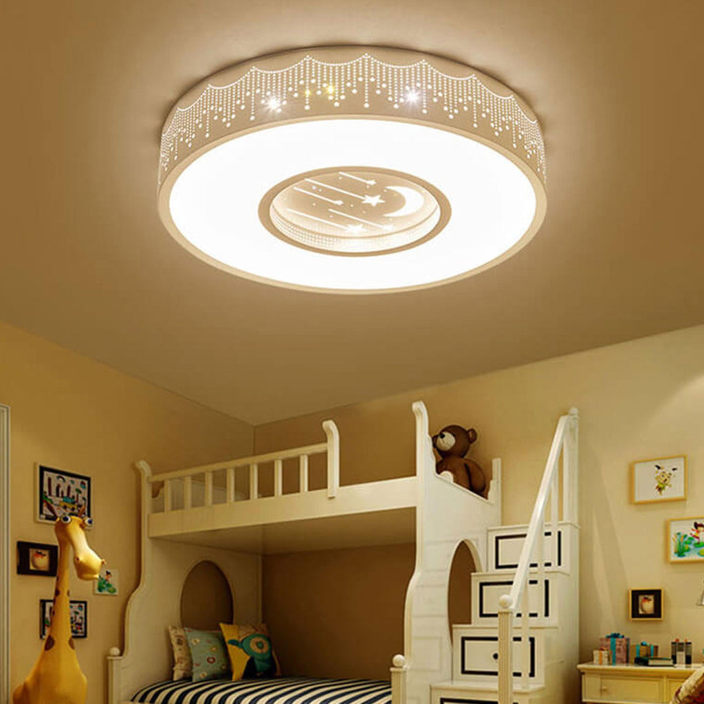 Lumendat Modern Minimalist Starry Sky Round Children's LED Flush Mount Ceiling Light Lumendat