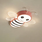 Lumendat Contemporary Creative Kids Bee Iron Acrylic LED Flush Mount Ceiling Light For Bedroom Lumendat