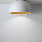 Minimalist Wooden Bowl Iron LED Flush Mount Ceiling Light BulbSquare