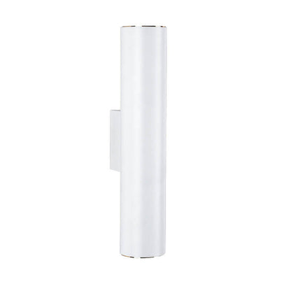 Simple Aluminum Cylindrical 2-Light Wall Sconce Lamp