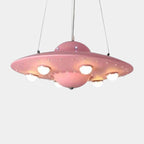 Lumendat Contemporary Creative Kids Spaceship Iron Glass LED Chandelier For Bedroom Lumendat