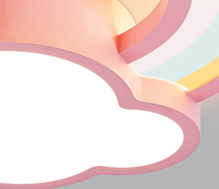 Childlike Cartoon Rainbow Cloud Design LED Flush Mount Light Lumendat