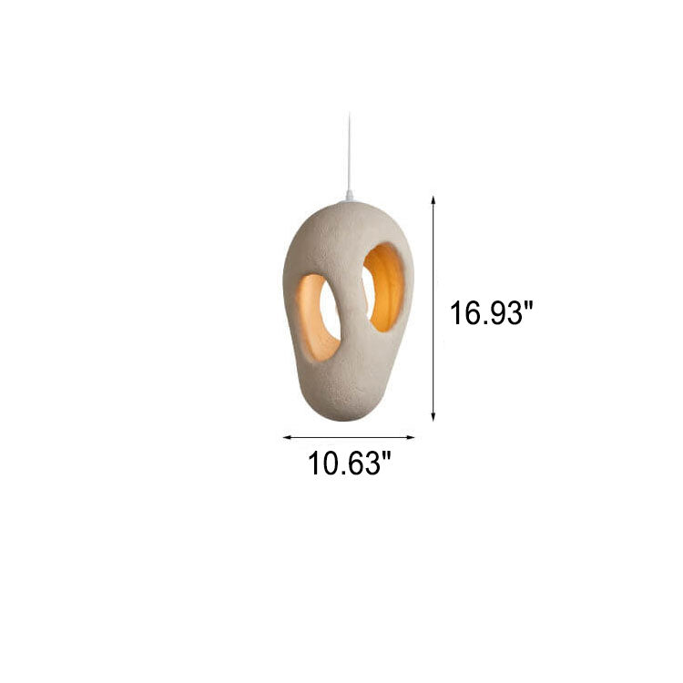 Japanese Wabi-sabi Resin Geometric Circle 1-light Pendant Light BulbSquare