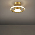 Contemporary Scandinavian Round Square Copper Silicone LED Semi-Flush Mount Ceiling Light For Living Room