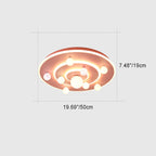 Contemporary Creative Kids Round Planet Iron Acrylic LED Flush Mount Ceiling Light for Bedroom