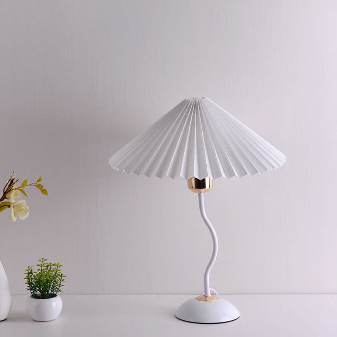 Modern Minimalist Pleated Umbrella Bending Base 1-Light Table Lamp Lumendat