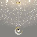Contemporary Creative Iron Acrylic Moon LED Pendant Light for Bedroom