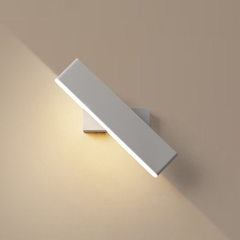 Modern Minimalist Rectangular Bar Aluminum Acrylic Rotatable LED Wall Sconce Lamp For Living Room Lumendat