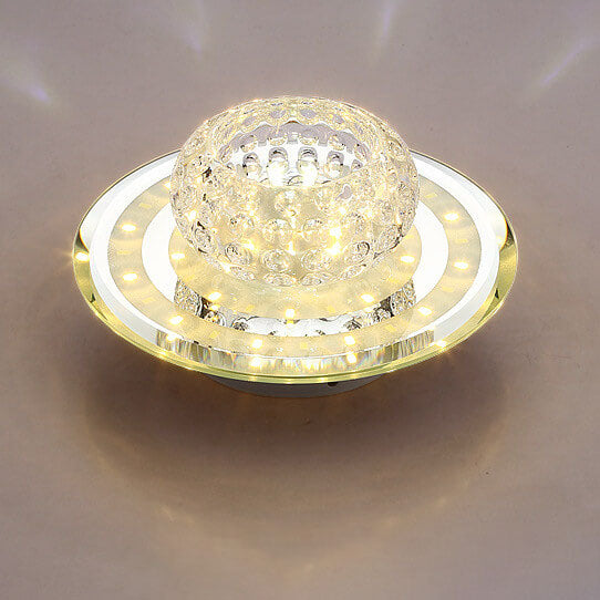 Minimalist Light Luxury Crystal Round Spotlight LED Flush Mount Ceiling Light Lumendat