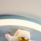 Lumendat Childlike Cartoon Resin Astronaut Round Acrylic LED Flush Mount Ceiling Light Lumendat