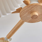Nordic Wood Pleated Shade 3/6/8 Light Semi-flush Mount Ceiling Light BulbSquare