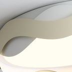 Contemporary Creative Cream Waves Round Acrylic Iron LED Flush Mount Ceiling Light for Living Room