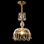 Modern Luxury Crystal Hanging Dome 1-light Pendant Light BulbSquare