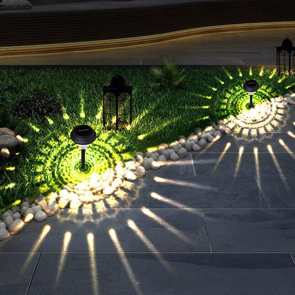 Solar Waterproof Circular Divergent Light Shadow Design LED Outdoor Garden Decorative Light Lumendat