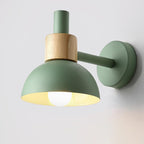 Modern Classic Macaron Solid Color Wood Iron 1-Light Wall Sconce Lamp Lumendat