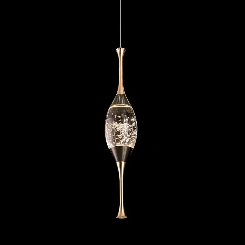 Contemporary Luxury Aluminum Water Drop Crystal LED Pendant Light for Living Room