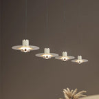Modern Minimalist Cylinder Flying Saucer Metal LED Pendant Light for Living Room