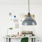 Industrial Simple Dome Round Pot Lid Iron 1-light Pendant Light BulbSquare