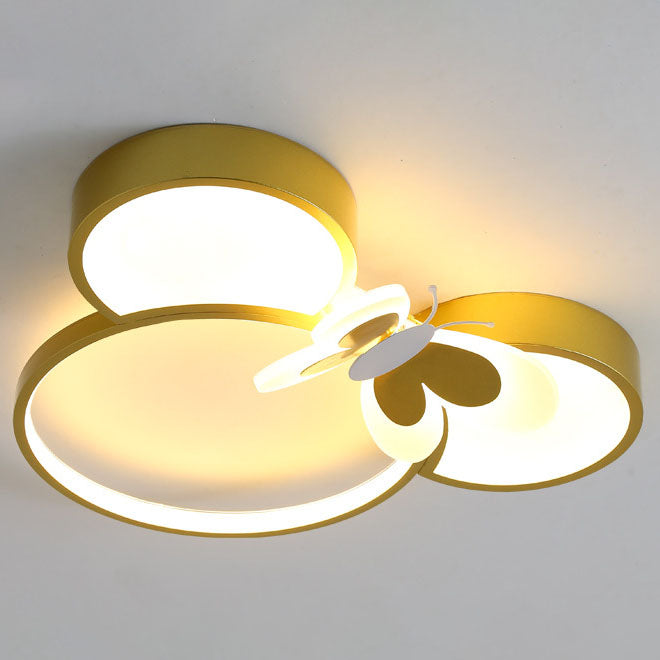 Lumendat Modern Creative Minimalist Wrought Iron Cartoon Mouse LED Flush Mount Ceiling Light Lumendat