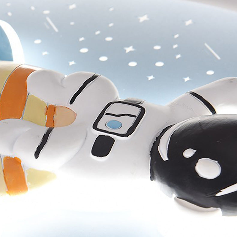 Lumendat Contemporary Creative Childlike Spaceman Rabbit Design LED Kids Flush Mount Ceiling Light For Bedroom Lumendat