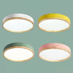 Simple Macaron Round Acrylic LED Flush Mount Ceiling Light BulbSquare