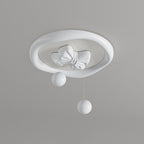 Lumendat Contemporary Creative Kids Round Bow Orb Iron Rolled Plastic LED Flush Mount Ceiling Light For Bedroom Lumendat