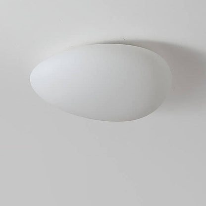 Nordic Minimalist Cobblestone Pe Lampshade LED Flush Mount Ceiling Light