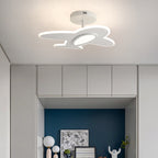 Modern Art Deco Airplane Shaped Acrylic Iron LED Semi-Flush Mount Ceiling Light For Living Room