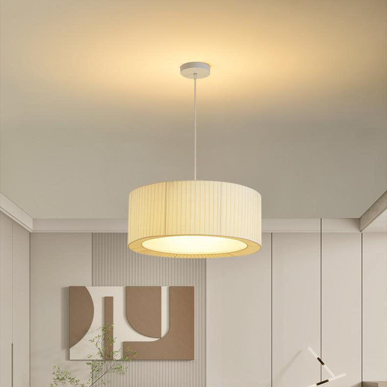 Contemporary Scandinavian Round Iron Acrylic Fabric 4/5 Light Pendant Light for Living Room BulbSquare