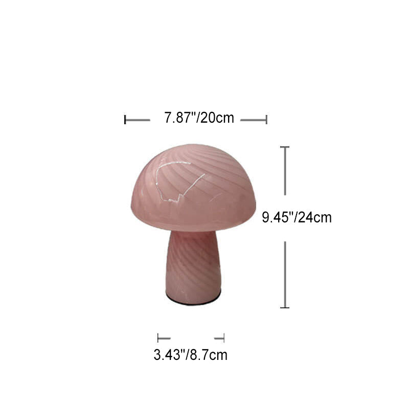 Modern Minimalist Mushroom Glass 1-Light Table Lamp Lumendat