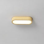 Modern Minimalist Oval Strip Wood Grain Metal LED Flush Mount Ceiling Light for Hallway BulbSquare