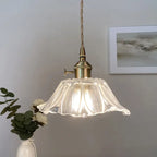 Modern Art Deco Sunflower Copper Glass 1-light Pendant Light for Living Room Lumendat