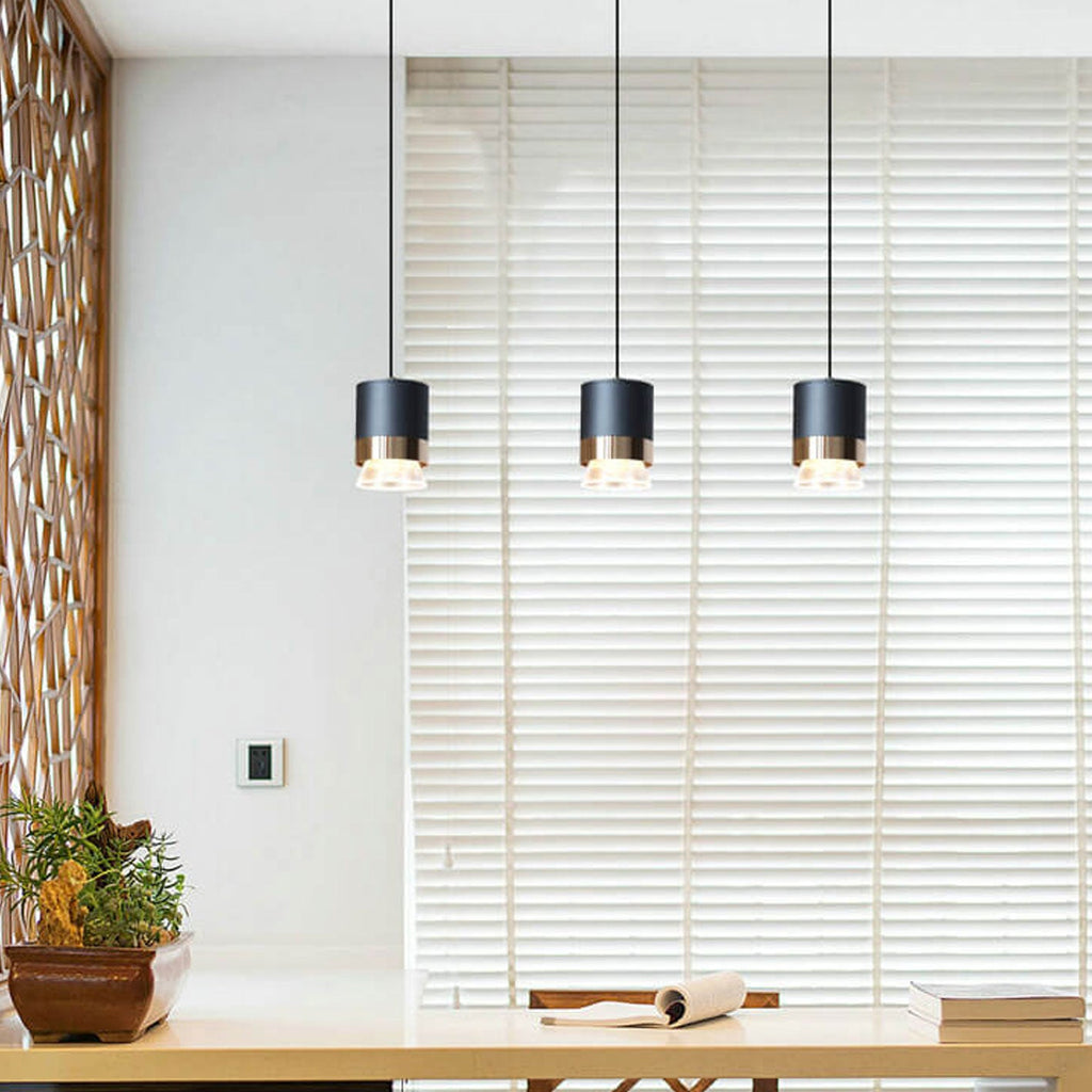 Nordic Light Luxury Cylindrical Aluminum Acrylic LED Pendant Light BulbSquare