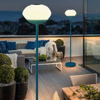Solar Modern Minimalist Wrought Iron PE Oval LED Outdoor Standing Floor Lamp Lumendat
