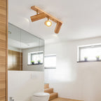 Japanese Minimalist Solid Wood Spotlight Track 1/3/4 Light Flush Mount Ceiling Light Lumendat