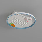 Lumendat Contemporary Creative Acrylic Astronaut Moon LED Kids Flush Mount Ceiling Invisible Bladeless Fan Light For Bedroom Lumendat