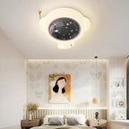 Lumendat Modern Art Deco Kids Iron PE Astronaut Round LED Flush Mount Ceiling Light For Bedroom Lumendat