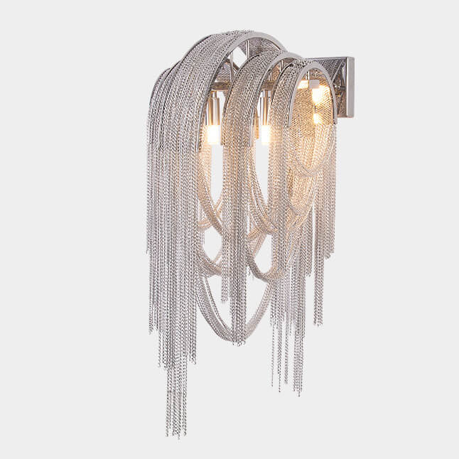 Lumendat Postmodern Luxury Aluminum Chain Tassel 2-Light Wall Sconce Lumendat
