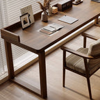 Traditional Rustic Rectangular Wood Desks Two Legs For Home Office DFM-F