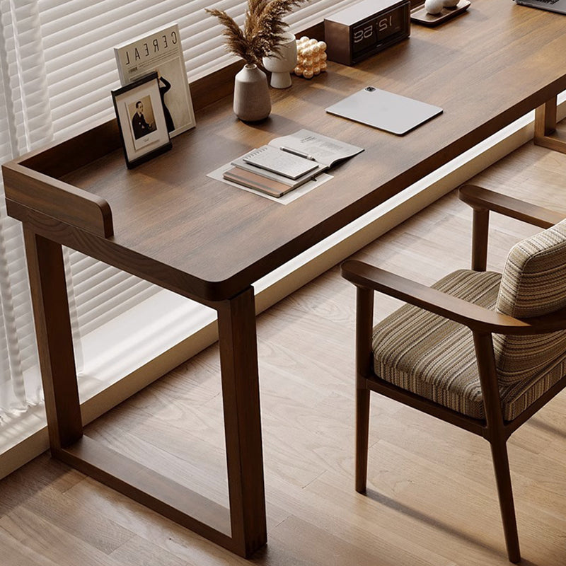 Traditional Rustic Rectangular Wood Desks Two Legs For Home Office DFM-F