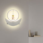 Lumendat Contemporary Creative Resin Space Astronaut Round Iron Aluminum Shade LED Kids Wall Sconce Lamp For Bedroom Lumendat