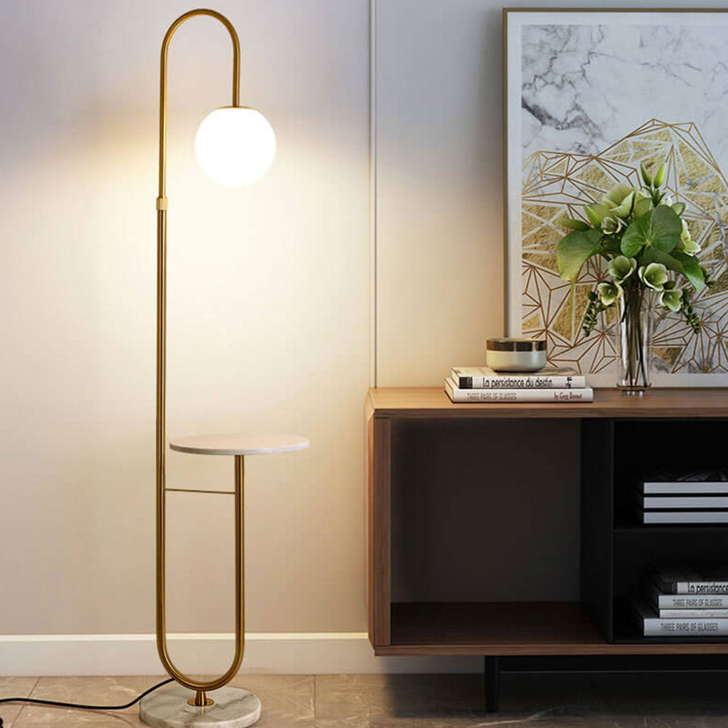Nordic Minimalist Iron Marble Table LED Standing Floor Lamp Lumendat