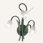 Contemporary Creative Floral Iron Glass 3/6 Wall Sconce Lamp For Bedroom